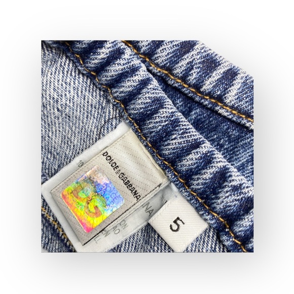 new Dolce & Gabbana D&G Junior ☻ Denim Jeans with Tie Front ☻ Medium Blue ☻ 5 10 - Picture 9 of 16